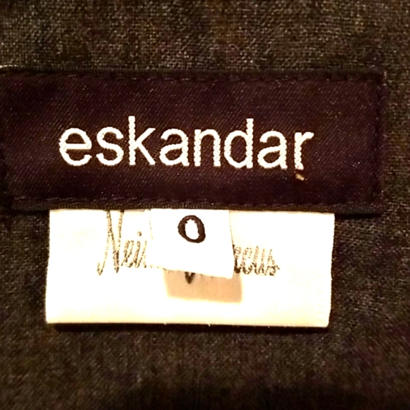 ESKANDAR Y2k Swingy HTF Grey Striped Wool Striped Boxy Neiman  Minimalist Jacket - Picture 3 of 14